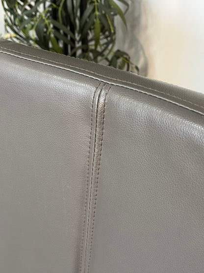 Modern Faux Leather Gray Chairs Set of 2