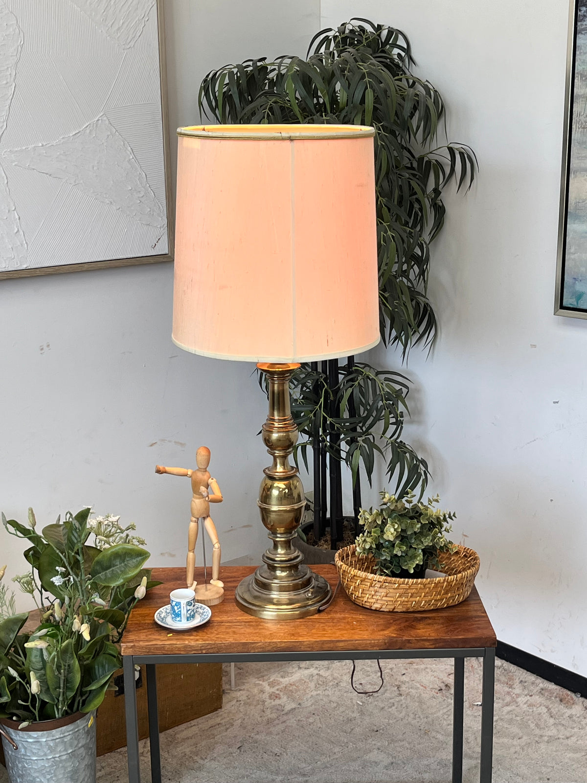Vintage Brass 37" Table Lamp