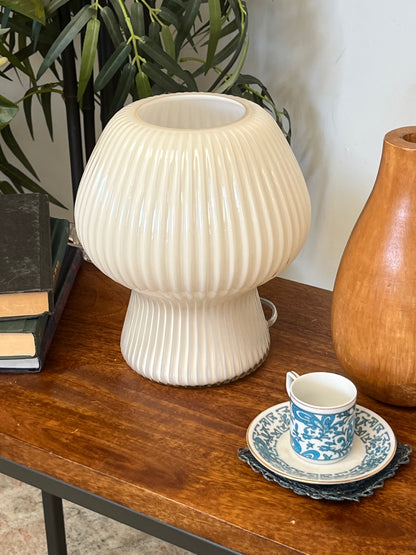 West Elm Ribbed Glass Shell Lamp