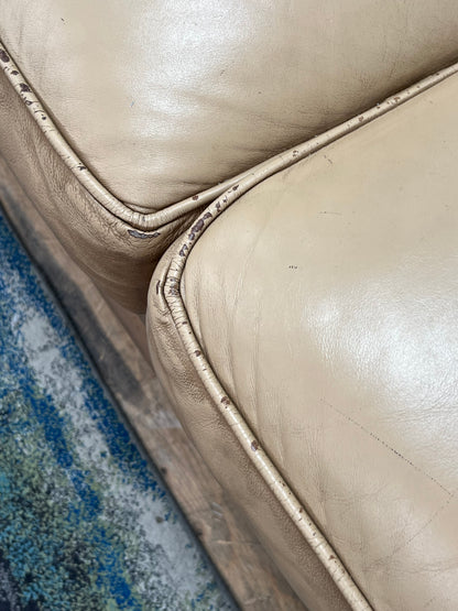 Ethan Allen Tan Leather Couch