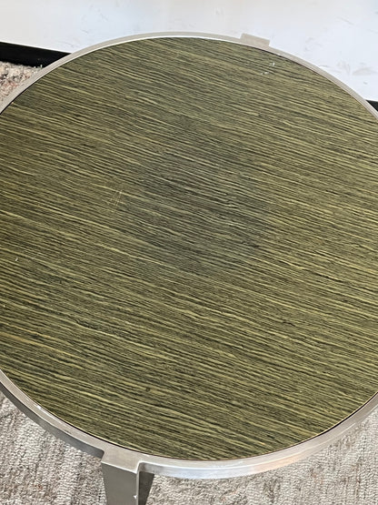 Modern Metal Round Side Table w/ Green Top