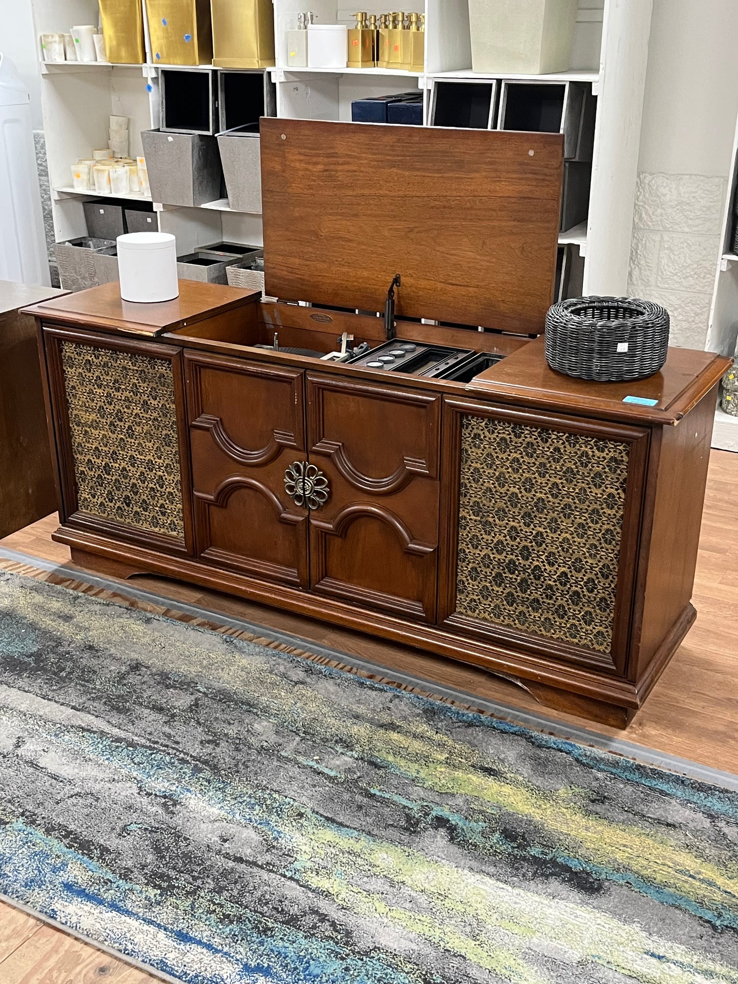 Antique Style Credenza w/ Record Player