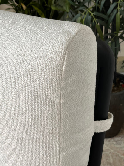 Kreiss Outdoor Modern Chair with White Cushions