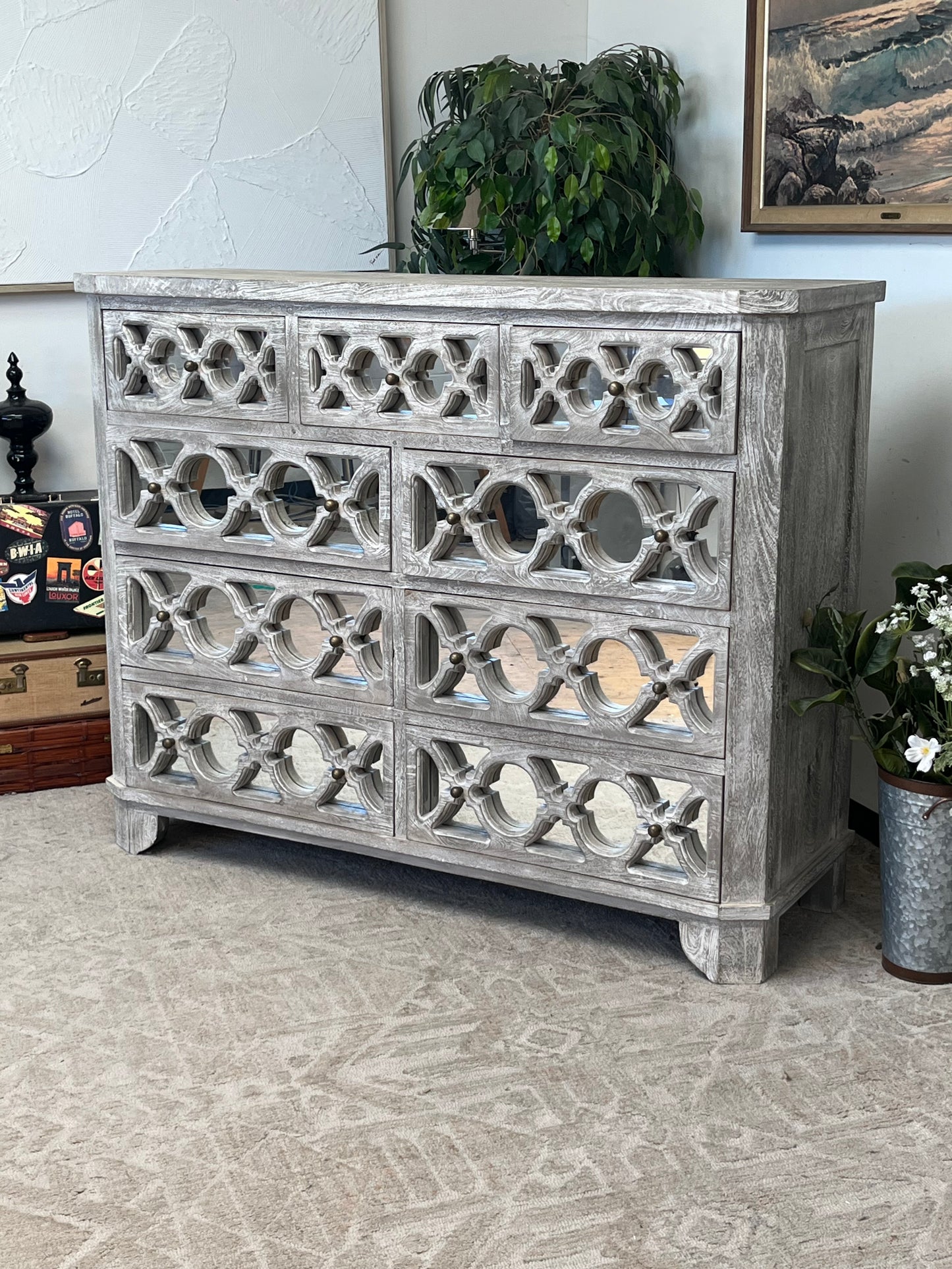 Furniture of America Gray Wooden Dresser