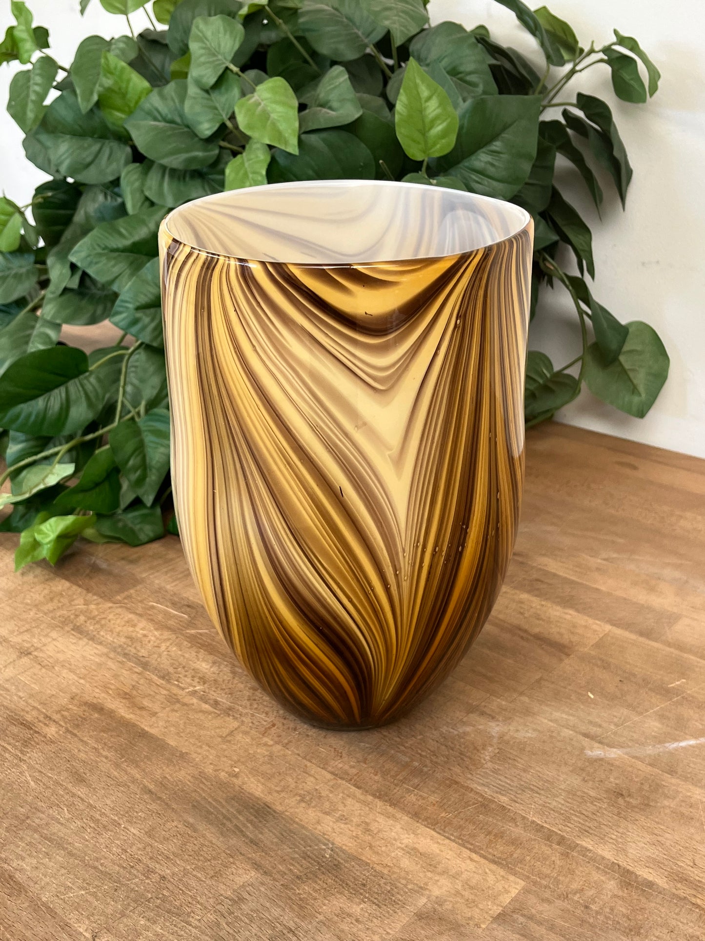Brown Swirl Glass Vase
