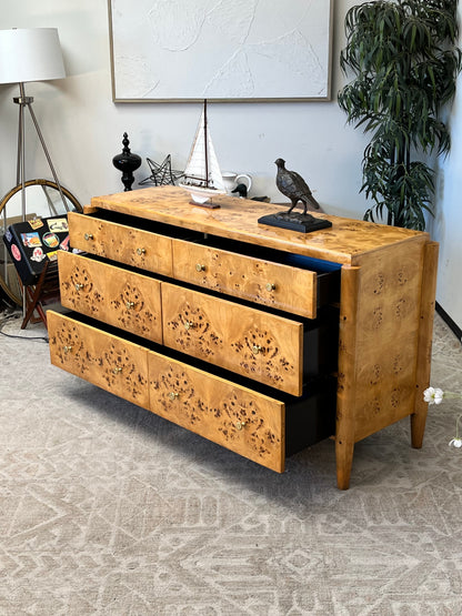 Burlwood 6-Drawer Dresser
