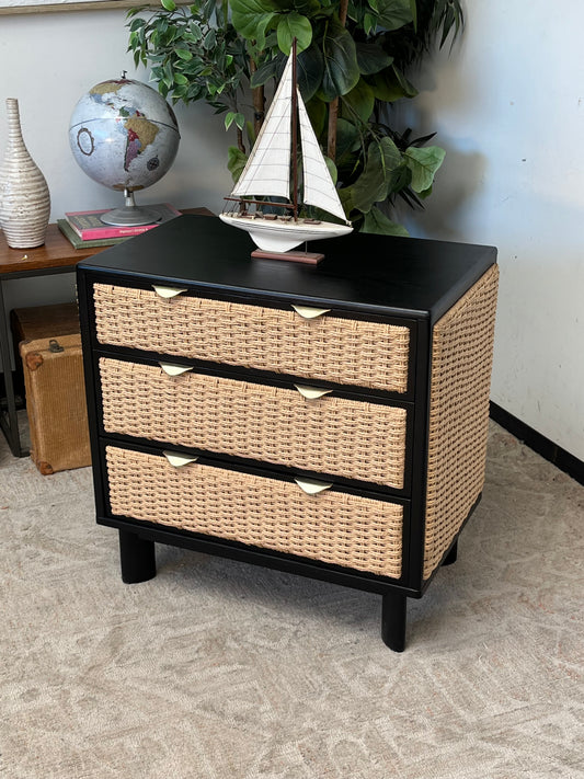 Rattan 3-Drawer End Table