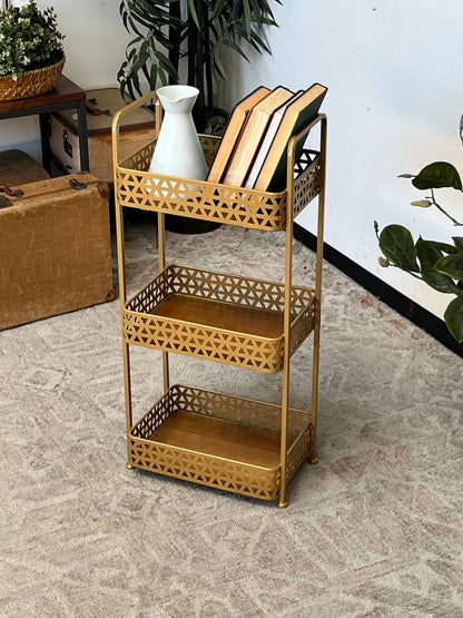 Modern Gold Tone 3-Tier Rack