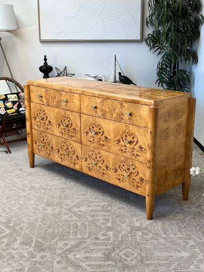 Burlwood 6-Drawer Dresser