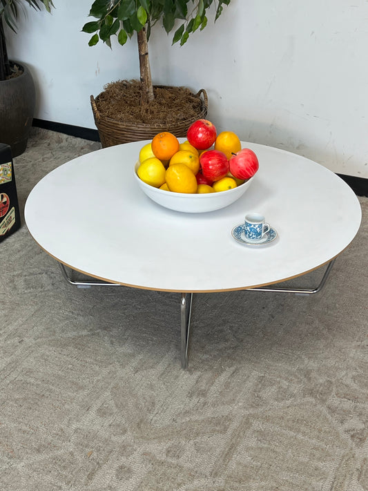 Modern Round Coffee Table Metal Base
