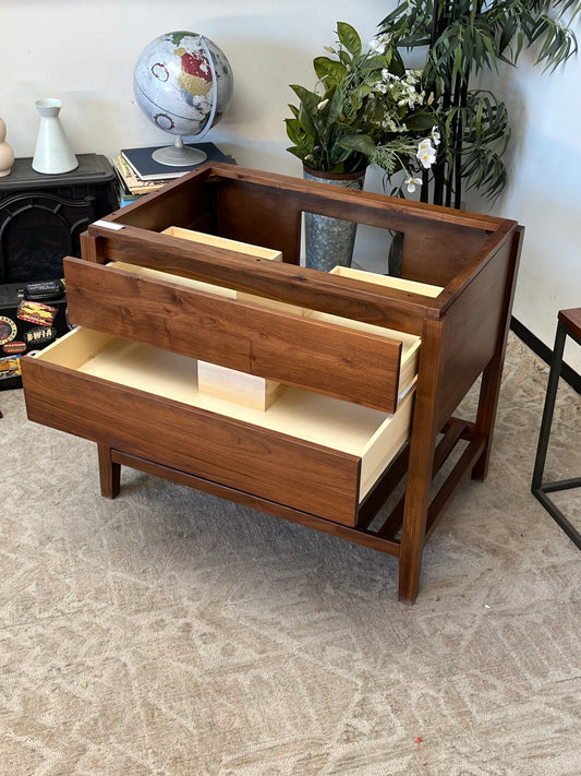 Double Drawer Wooden Single Vanity- Missing Top