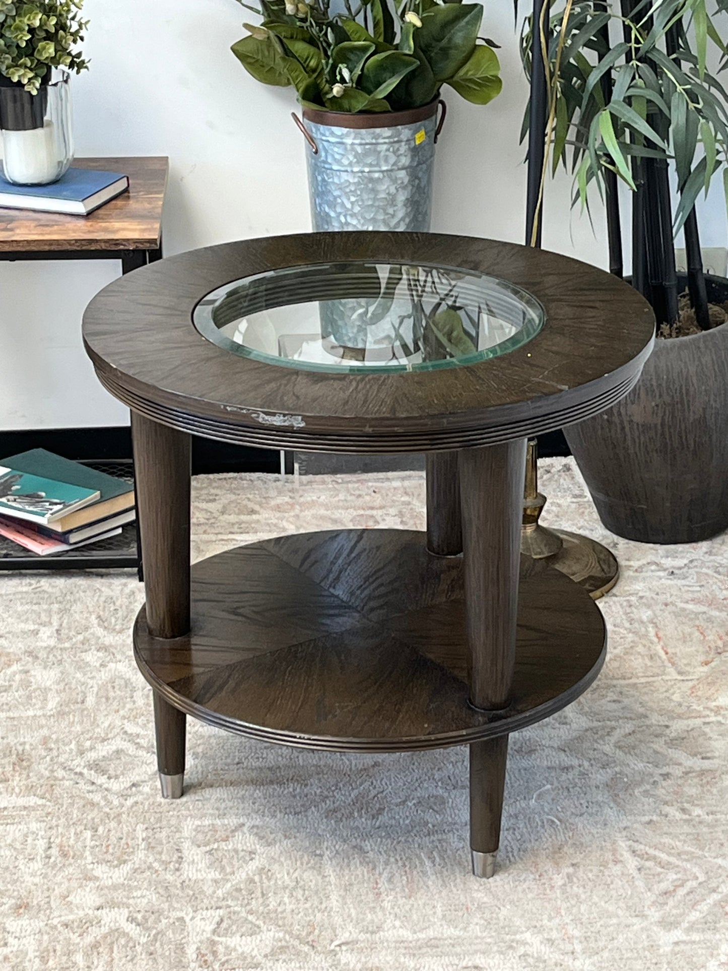 Klaussner Furniture Glass Top Accent Table