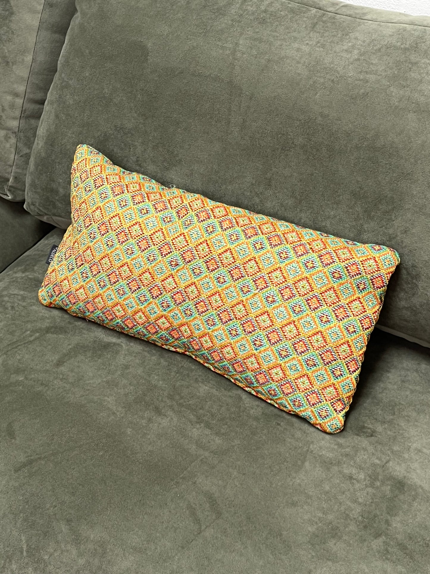 10" Orange Moroccan Style Geometric Pillow