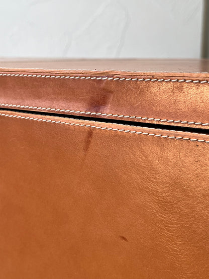 Mid Century Modern Leather Bar Cabinet