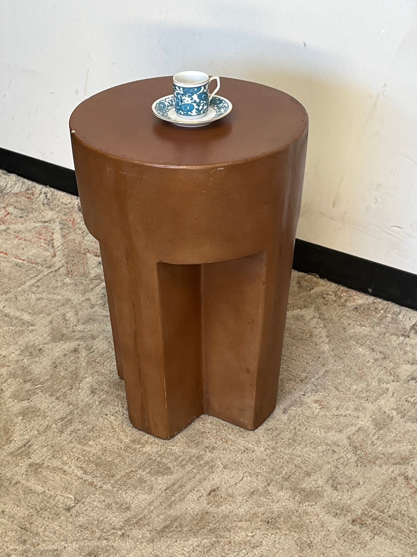 Stone Brown Oval End Table