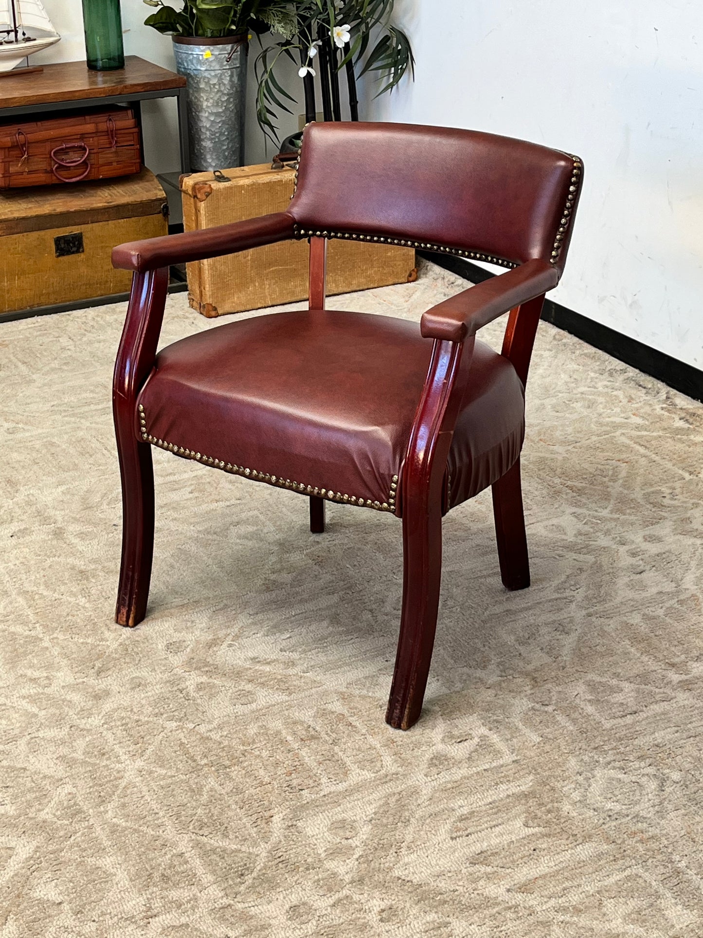 Traditional Style Red Armchair