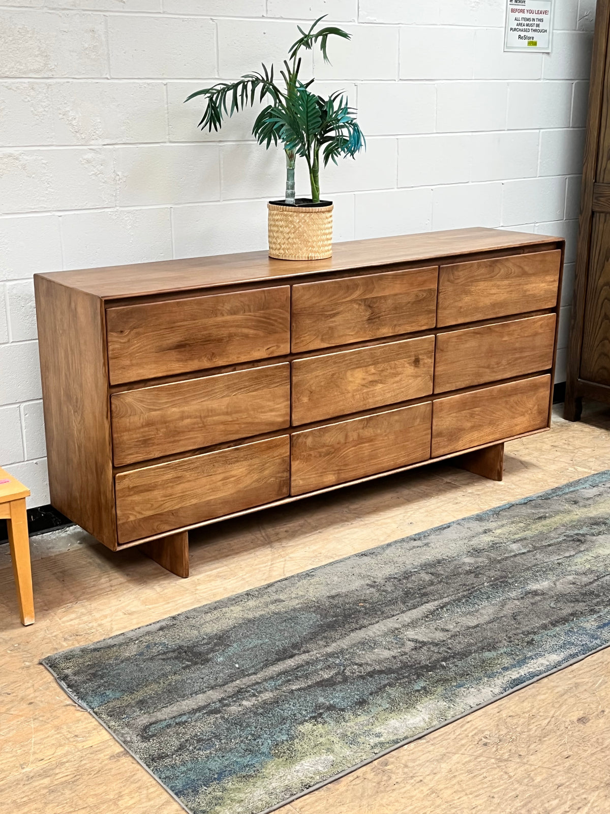 Mid-Century Style Light Brown Credenza