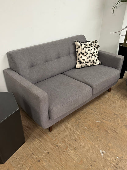 Mid-Century Modern Gray Loveseat