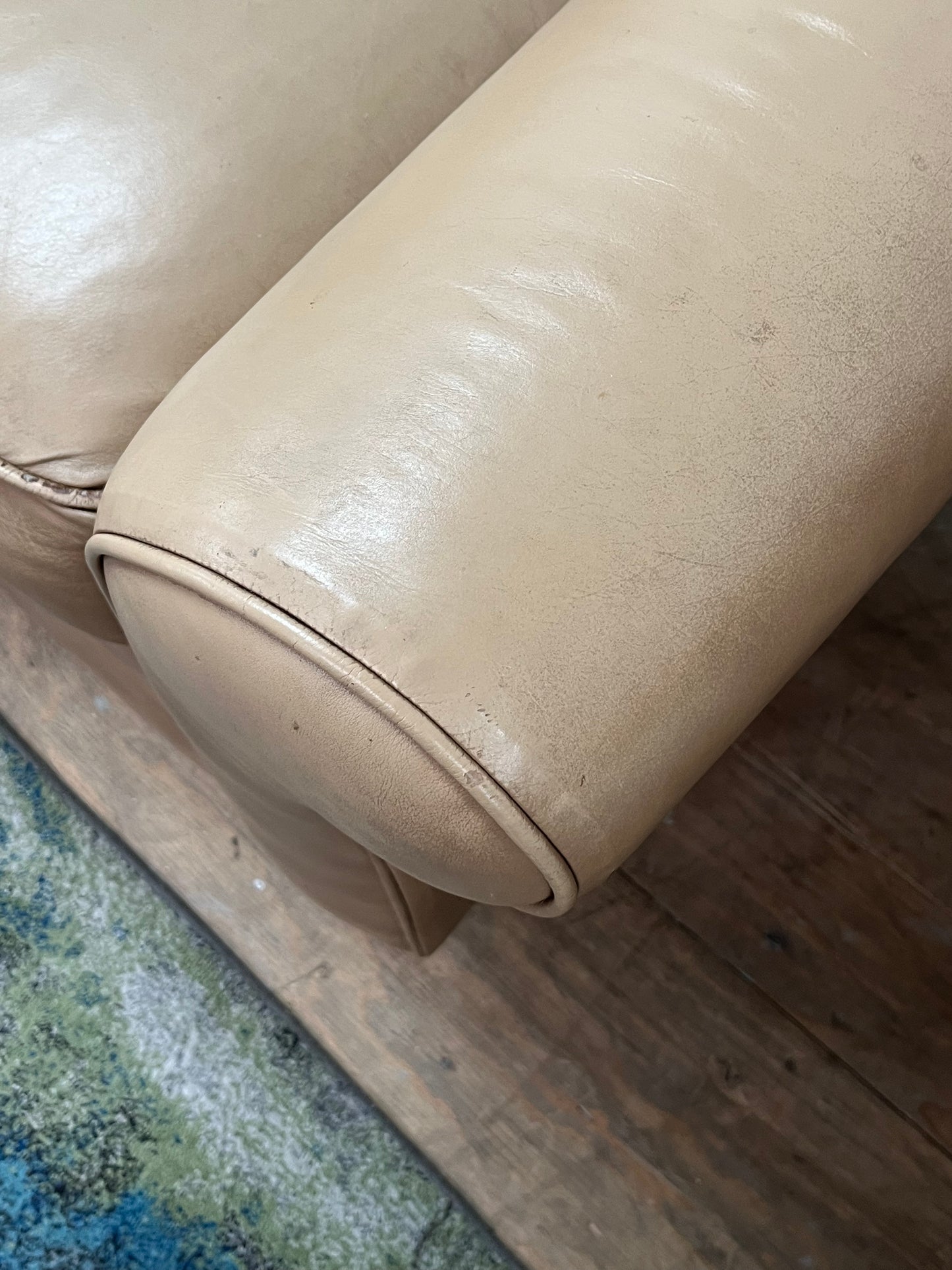 Ethan Allen Tan Leather Couch
