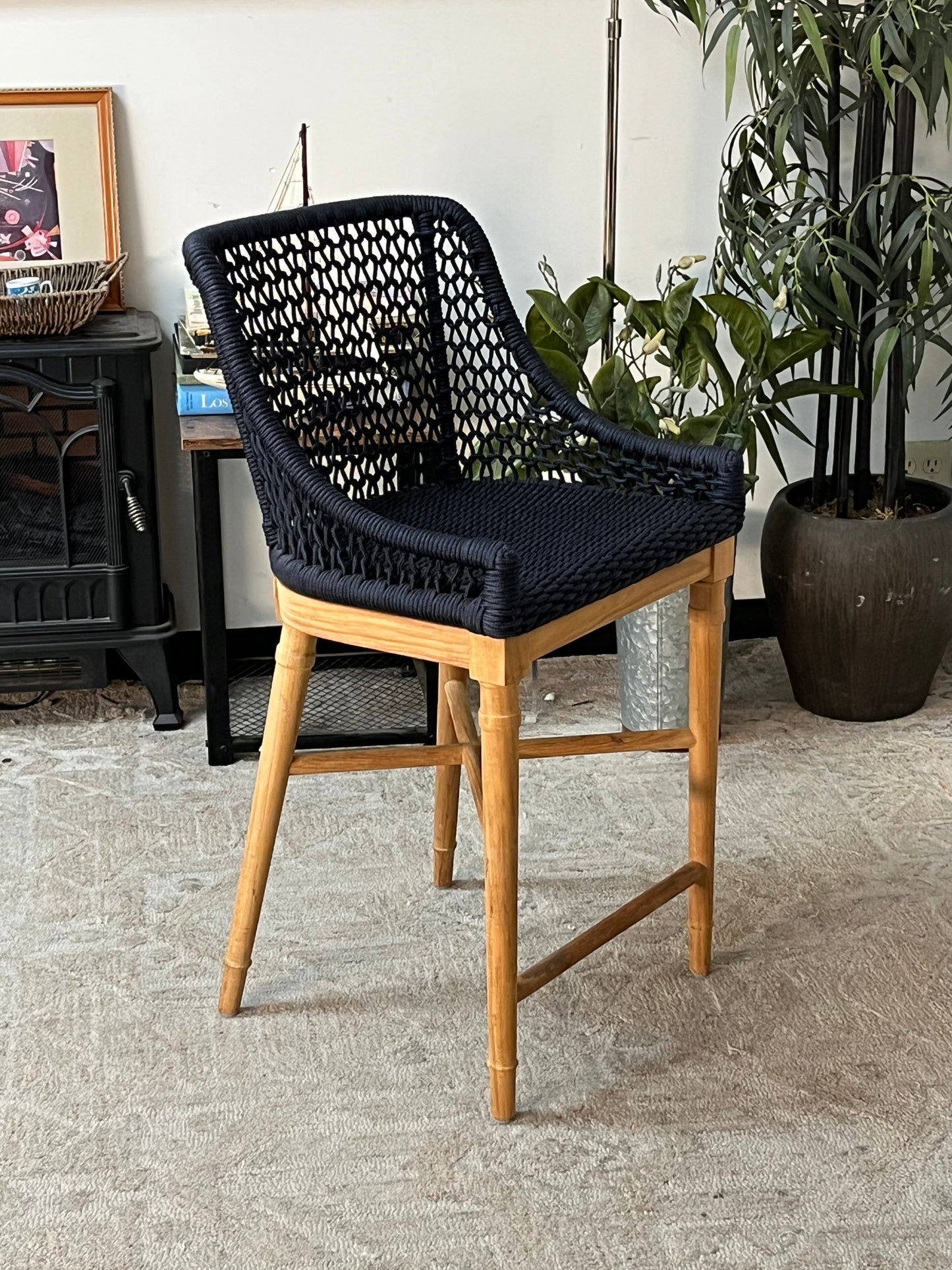 Woven Rope Outdoor Counter Stool