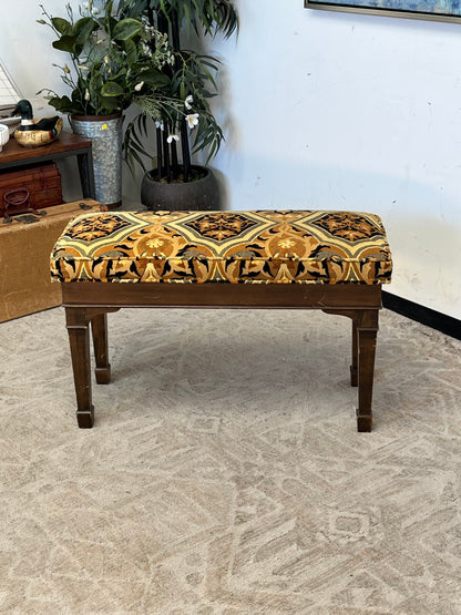 Vintage Tapestry Piano Bench