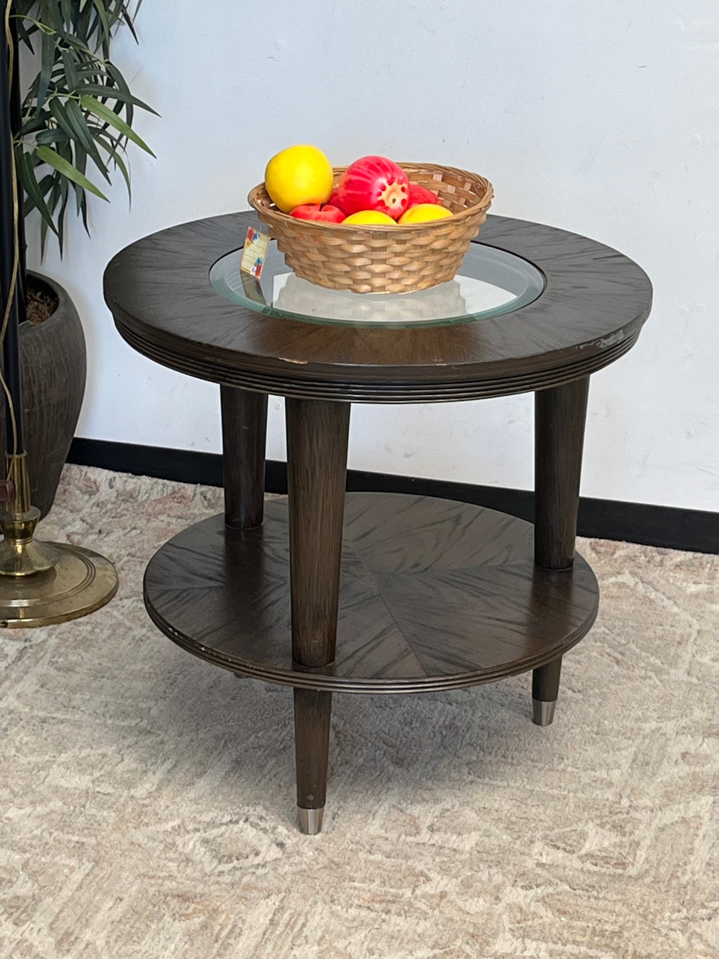Klaussner Furniture Glass Top Accent Table
