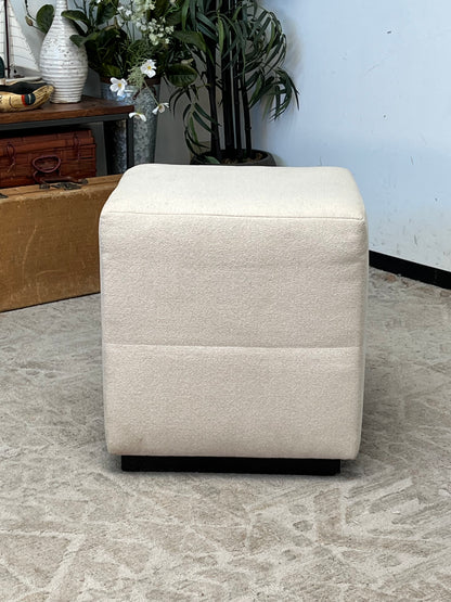 Kreiss Square Linen Ottoman