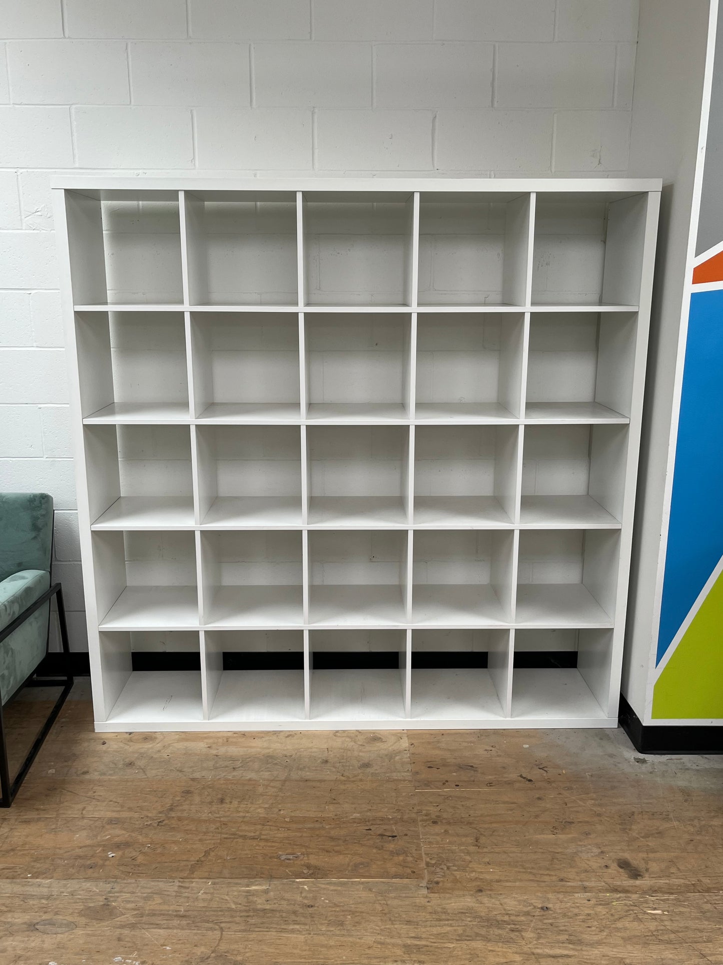 Ikea Style White 25-Cube Bookcase