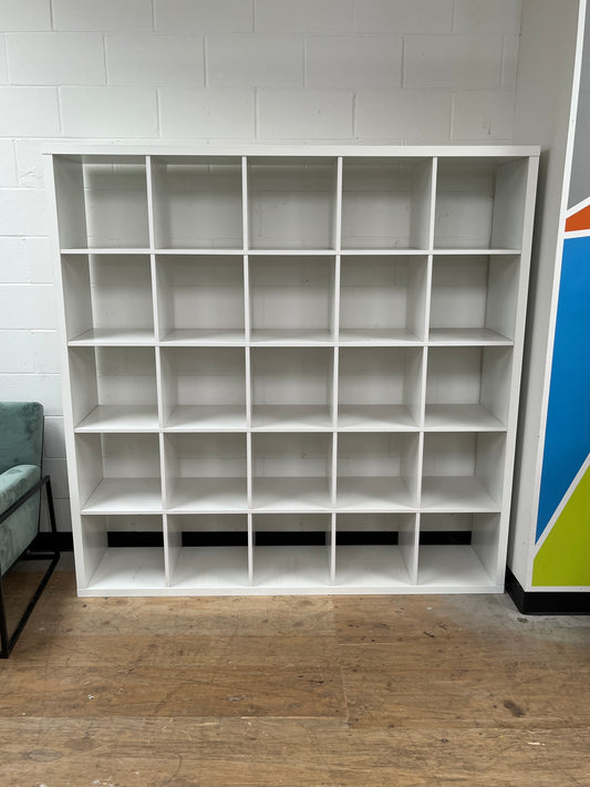 Ikea Style White 25-Cube Bookcase
