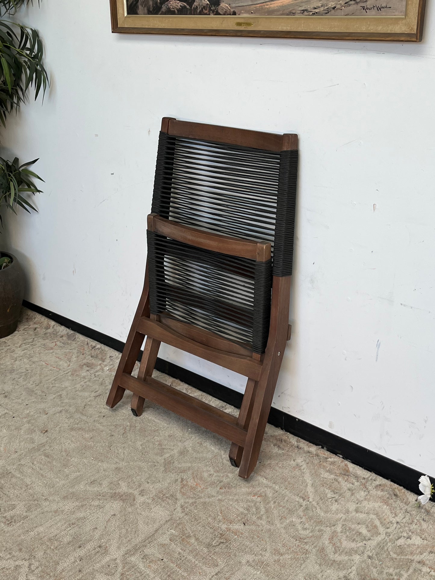 Outdoor Rope Back Armless Chair