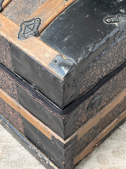 Antique Style Wooden Black Chest