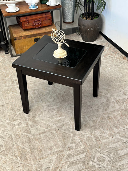 Traditional Style Glasstop Sidetable