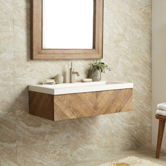 Vintner's Floating Vanity in Chardonnay No Top Included