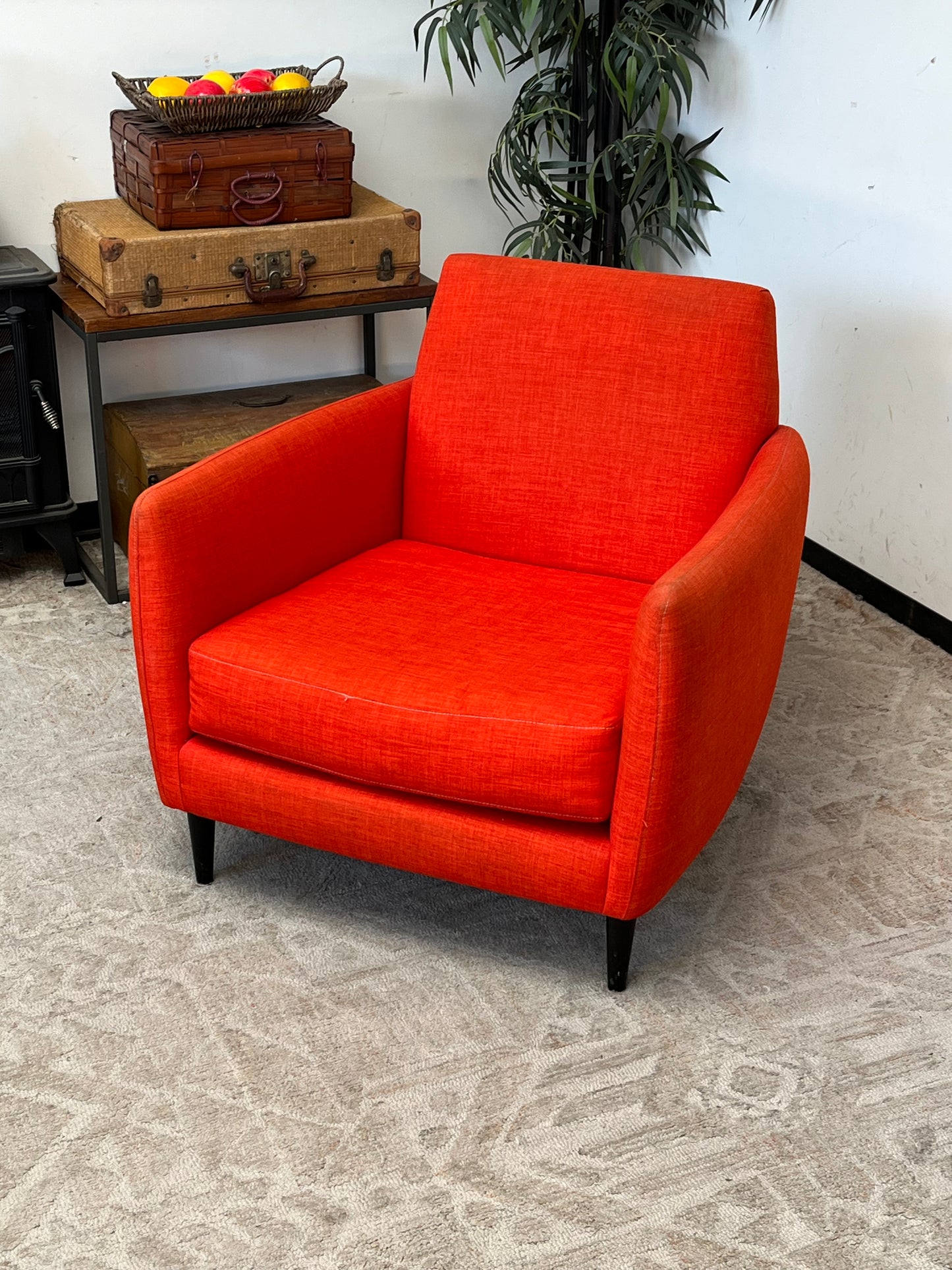 CB2 Parlor Atomic Orange Armchair