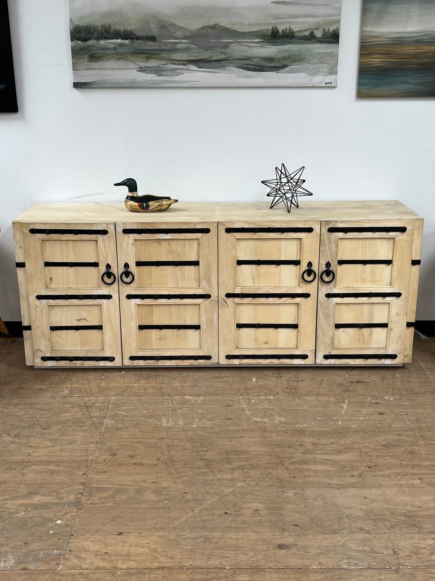 Rustic Style Wooden Credenza