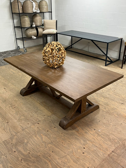 Farmhouse Style 84" Brown Dining Table