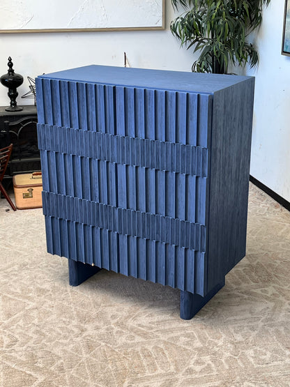 Mid Century Style Fluted Bar Cabinet