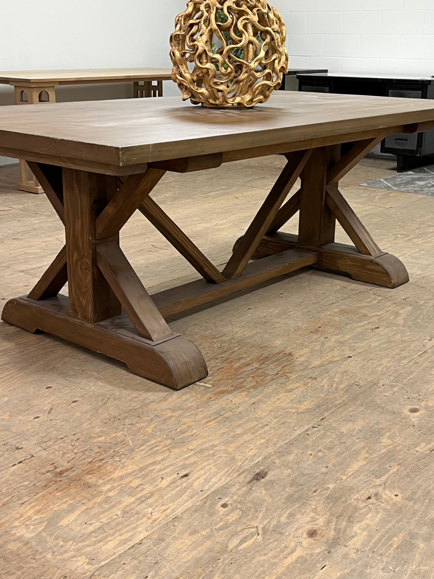 Farmhouse Style 84" Brown Dining Table