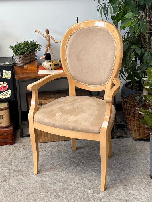 Oval Back Wooden Arm Chair