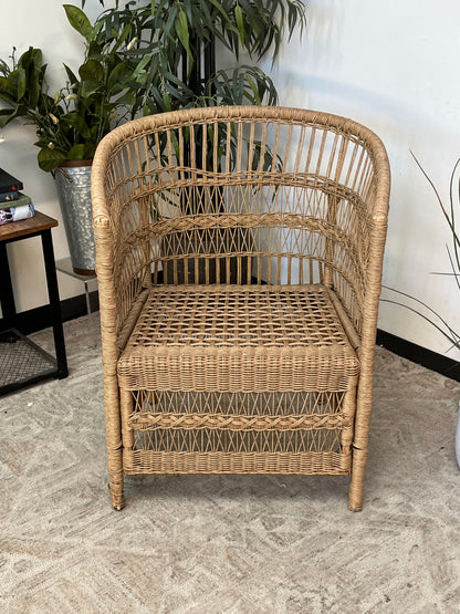 Bohemian Oval Back Poly Rattan Chair Without Cushion