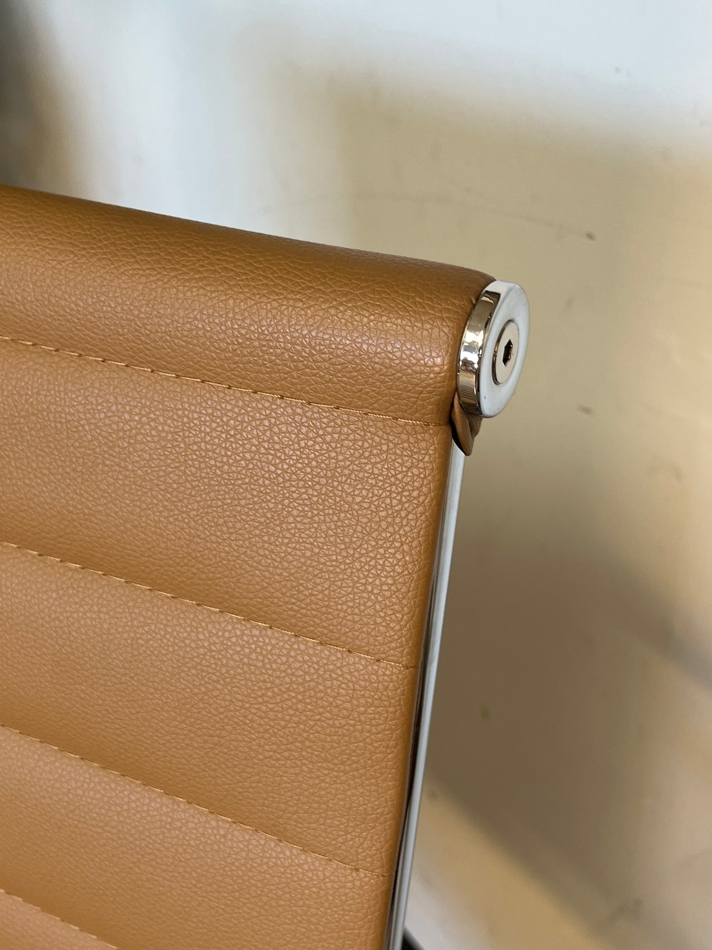 Modern Brown Vinyl Office Chair