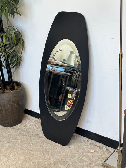 Modern Black Oval Metal Wall Mirror