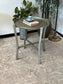 Vintage Style Silver Tone Metal End Table