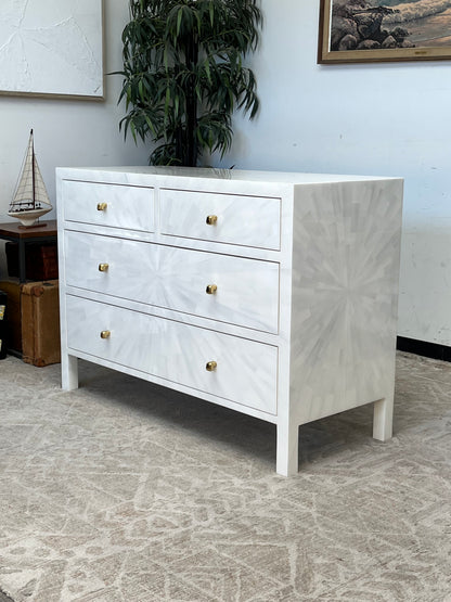 Modern Faux Horn White Dresser