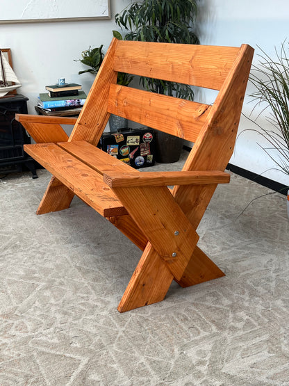 Farmhouse Style Wooden Bench