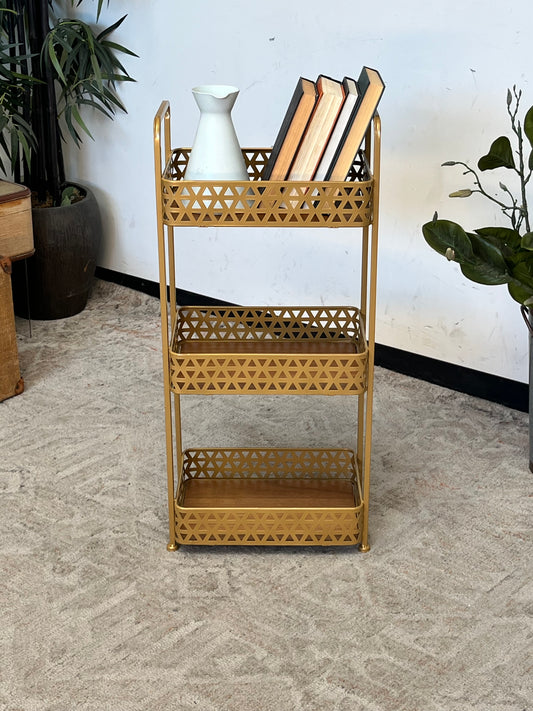 Modern Gold Tone 3-Tier Rack