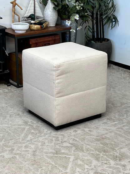 Kreiss Square Linen Ottoman