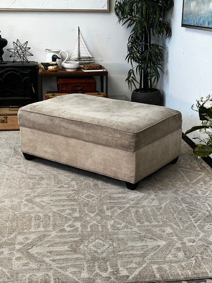 Crate & Barrel Linen Ottoman w/ Storage