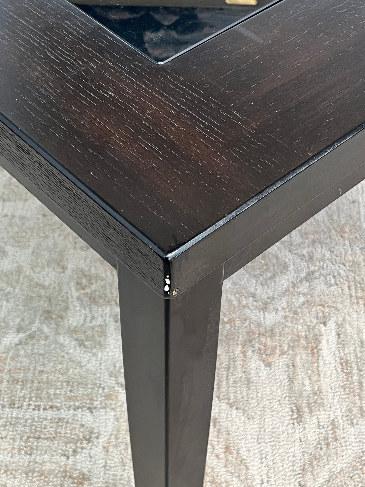 Traditional Style Glasstop Sidetable