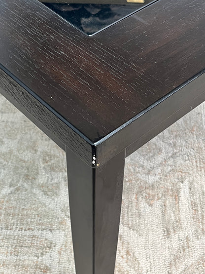 Traditional Style Glasstop Sidetable